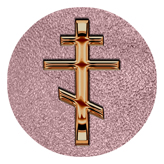 DAROUND 519 BZ SH OR Bronze Orthodox Cross Shimmer Orchid Background